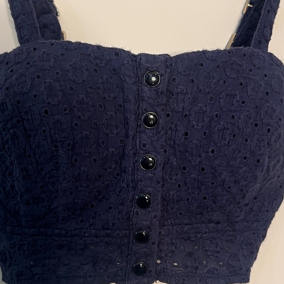 LOVE, MAR Broderie Anglaise Bustier in navy - Picture 3 of 3